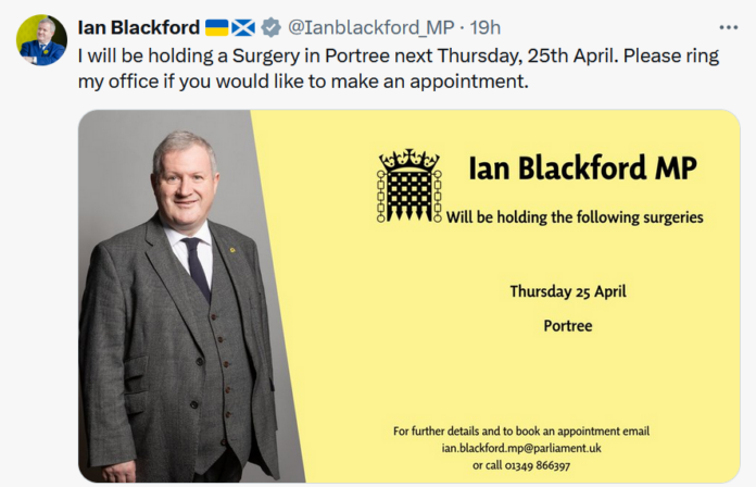 Ian Blackford Surgery Announcement on Twitter